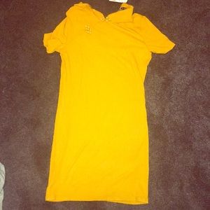 Mustard yellow mini dress